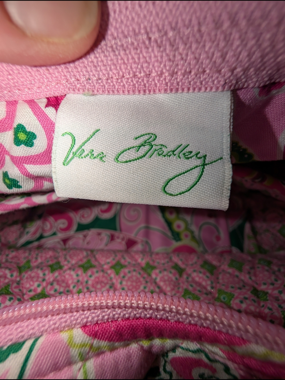 Vera Bradley Pinwheel Pink & Green Paisley Shoulder Bag - Picture 7 of 7